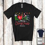 MacnyStore - Personalized Custom Name LOVE Merry Christmas; Proud Plaid Heartbeat; Nurse Jobs Careers T-Shirt