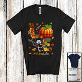 MacnyStore - Personalized Custom Name LOVE Nurse; Happy Thanksgiving Plaid Pumpkin Stethoscope T-Shirt