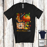 MacnyStore - Personalized Custom Name LOVE Postal Worker; Happy Thanksgiving Plaid Pumpkin Envelope T-Shirt