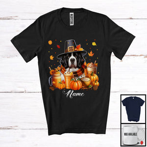 MacnyStore - Personalized Custom Name Landseer Coffee Smoothie, Lovely Thanksgiving Pumpkin Drinks T-Shirt