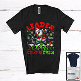 MacnyStore - Personalized Custom Name Leader Of The Crazy Cousin Crew, Merry Christmas Santa Dabbing Family T-Shirt