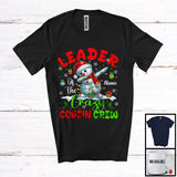 MacnyStore - Personalized Custom Name Leader Of The Crazy Cousin Crew, Merry Christmas Snowman Dabbing Family T-Shirt