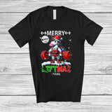 MacnyStore - Personalized Custom Name Liftmas; Merry Christmas Muscle Unicorn Weightlifting; Gym Workout T-Shirt