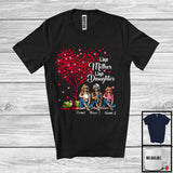 MacnyStore - Personalized Custom Name Like Mother Daughter, Happy Mother's Day Heart Tree Two Daughter, Family T-Shirt