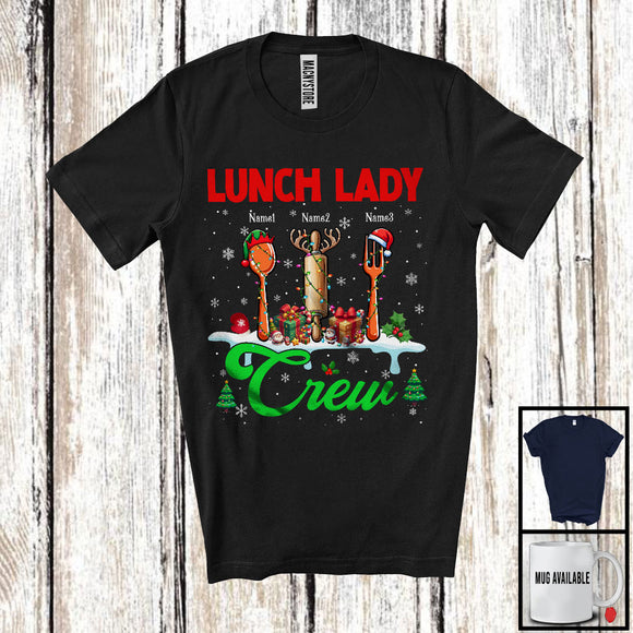 MacnyStore - Personalized Custom Name Lunch Lady Crew; Amazing Christmas Jobs Tools; Proud Careers T-Shirt