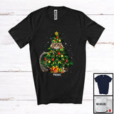 MacnyStore - Personalized Custom Name Maine Coon Cat Christmas Tree Cosplay; Joyful Family Group; Snowing T-Shirt