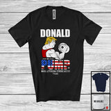 MacnyStore - Personalized Custom Name Make America Strong Again; Humorous Election USA Flag; Weightlifting T-Shirt