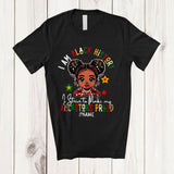 MacnyStore - Personalized Custom Name Make My Ancestors Proud; Lovely Black History Month Girls Afro T-Shirt