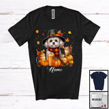 MacnyStore - Personalized Custom Name Maltipoo Coffee Smoothie, Lovely Thanksgiving Pumpkin Drinks T-Shirt