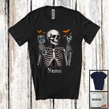 MacnyStore - Personalized Custom Name Mechanic Skeleton, Horror Halloween Costume Proud Careers Group T-Shirt