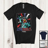 MacnyStore - Personalized Custom Name Merica, Humorous 4th Of July Liberty Chicken, Farmer Patriotic Group T-Shirt