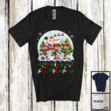 MacnyStore - Personalized Custom Name Merry Christmas; Lovely Three ASL Elves; X-mas Moon Sign Language T-Shirt