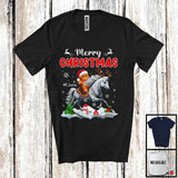 MacnyStore - Personalized Custom Name Merry Christmas; Lovely X-mas Gingerbread Riding Horse Animal T-Shirt