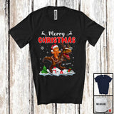 MacnyStore - Personalized Custom Name Merry Christmas; Lovely X-mas Gingerbread Riding T rex Animal T-Shirt