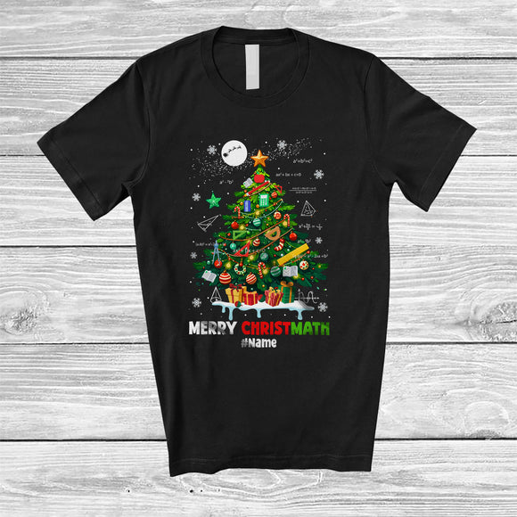 MacnyStore - Personalized Custom Name Merry Christmath; Fantastic Christmas Tree Math; Students Teacher T-Shirt