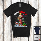 MacnyStore - Personalized Custom Name Merry Woofmas; Lovely Christmas Lights Santa Dachshund; Snowman T-Shirt