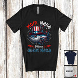 MacnyStore - Personalized Custom Name Mom Nana Great Nana, Amazing 4th Of July Tuna Fish Family Group T-Shirt