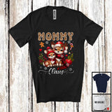 MacnyStore - Personalized Custom Name Mommy Claus; Adorable Christmas Leopard Plaid Reindeer; Family T-Shirt