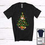 MacnyStore - Personalized Custom Name Munchkin Cat Christmas Tree Cosplay; Joyful Family Group; Snowing T-Shirt