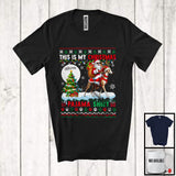 MacnyStore - Personalized Custom Name My Christmas Pajama Shirt; Lovely Sweater Santa Riding Whippet T-Shirt