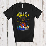 MacnyStore - Personalized Custom Name My Hanukkah Pajama Shirt; Joyful Custom Name Basketball Ball Player T-Shirt