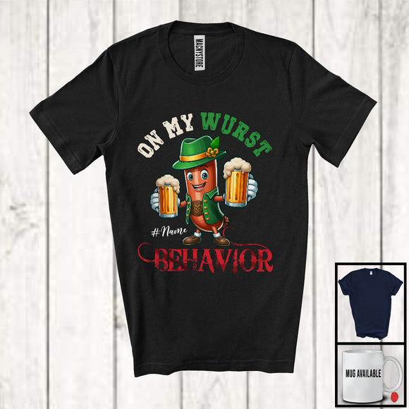 MacnyStore - Personalized Custom Name My Wurst Behavior; Joyful Oktoberfest Sausage Beer; Custom Name German T-Shirt