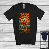 MacnyStore - Personalized Custom Name Nana Of Cutest Pumpkin; Lovely Thanksgiving Dabbing Rainbow Family T-Shirt