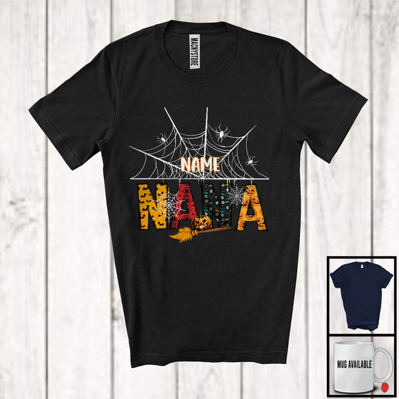 MacnyStore - Personalized Custom Name Nana, Creepy Halloween Costume Spider Lover, Family Group T-Shirt