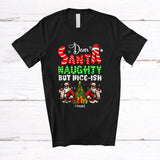 MacnyStore - Personalized Custom Name Naughty But Nice-Ish; Amusing Christmas Santa; Family T-Shirt