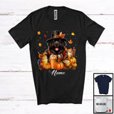 MacnyStore - Personalized Custom Name Newfoundland Coffee Smoothie, Lovely Thanksgiving Pumpkin Drinks T-Shirt