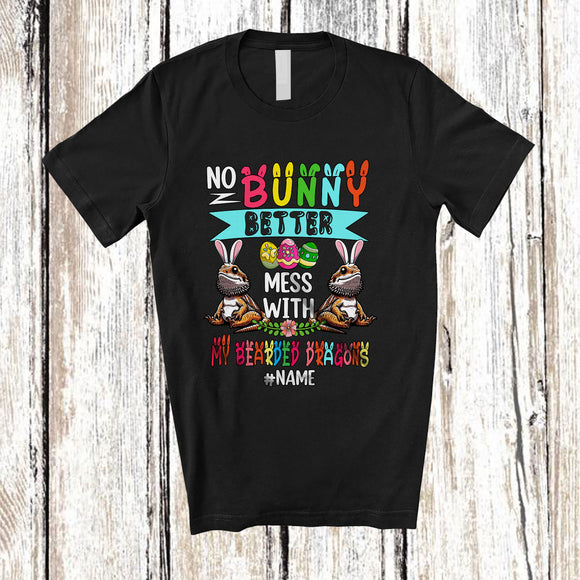 MacnyStore - Personalized Custom Name No Bunny Better Mess With My Bearded Dragons; Lovely Easter Eggs Hunt T-Shirt