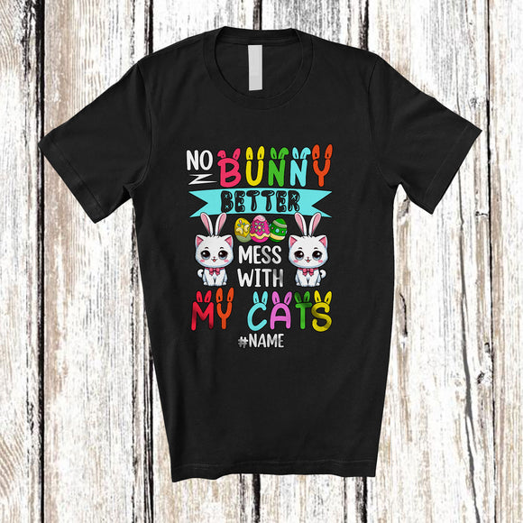 MacnyStore - Personalized Custom Name No Bunny Better Mess With My Cats; Lovely Easter Eggs Hunt T-Shirt