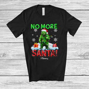 MacnyStore - Personalized Custom Name No Morse Santa; Lovely Christmas Santa Green Bear; Bear Lover T-Shirt