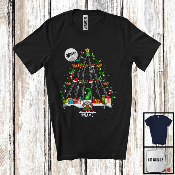 MacnyStore - Personalized Custom Name Oboe Christmas Tree; Lovely Gnome Musical Instruments Player T-Shirt