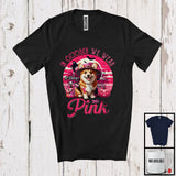 MacnyStore - Personalized Custom Name October We Wear Pink; Lovely Breast Cancer Halloween Corgi Witch T-Shirt