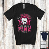 MacnyStore - Personalized Custom Name October We Wear Pink; Lovely Breast Cancer Ribbon; Dentist Rainbow T-Shirt