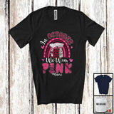 MacnyStore - Personalized Custom Name October We Wear Pink; Lovely Breast Cancer Ribbon; Librarian Rainbow T-Shirt