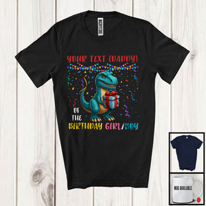 MacnyStore - Personalized Custom Name Of The Birthday Boy Girl, Adorable Birthday T-Rex Lover, Family Group T-Shirt
