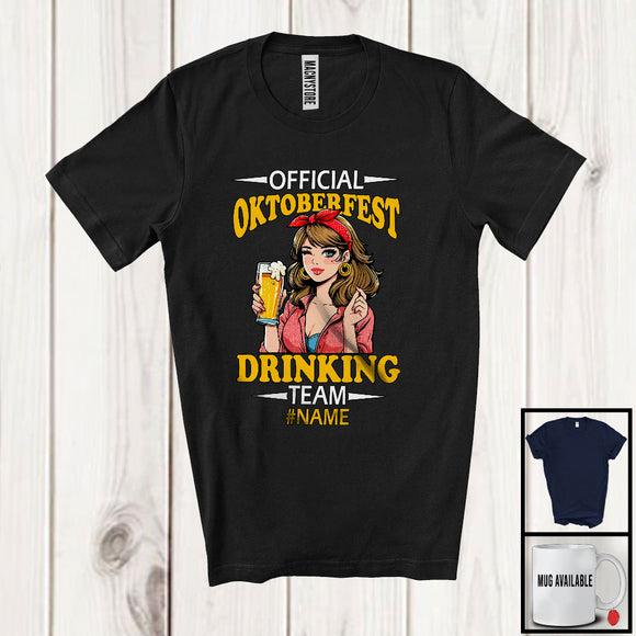 MacnyStore - Personalized Custom Name Official Oktoberfest Drinking Team; Lovely Germany Girl Women Beer T-Shirt