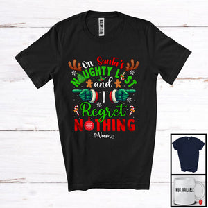 MacnyStore - Personalized Custom Name On Santa's Naughty List; Awesome Christmas Family Santa Hands T-Shirt