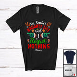 MacnyStore - Personalized Custom Name On Santa's Naughty List; Joyful Christmas Santa Hands; Family T-Shirt