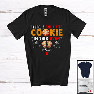 MacnyStore - Personalized Custom Name One Little Cookie In This Oven; Lovely Christmas Pregnancy; Family T-Shirt