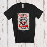 MacnyStore - Personalized Custom Name One Loved Chef; Happy Valentine Bun Hair Woman; Couple T-Shirt