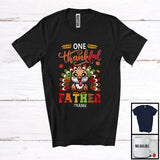 MacnyStore - Personalized Custom Name One Thankful Father; Amusing Thanksgiving Turkey Plaid Tail; Family T-Shirt