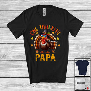 MacnyStore - Personalized Custom Name One Thankful Papa; Lovely Thanksgiving Turkey Sunglasses; Family T-Shirt