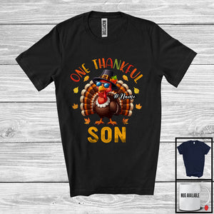 MacnyStore - Personalized Custom Name One Thankful Son; Lovely Thanksgiving Turkey Sunglasses; Family T-Shirt