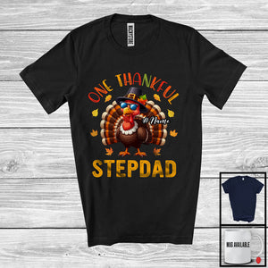 MacnyStore - Personalized Custom Name One Thankful Stepdad; Lovely Thanksgiving Turkey Sunglasses; Family T-Shirt