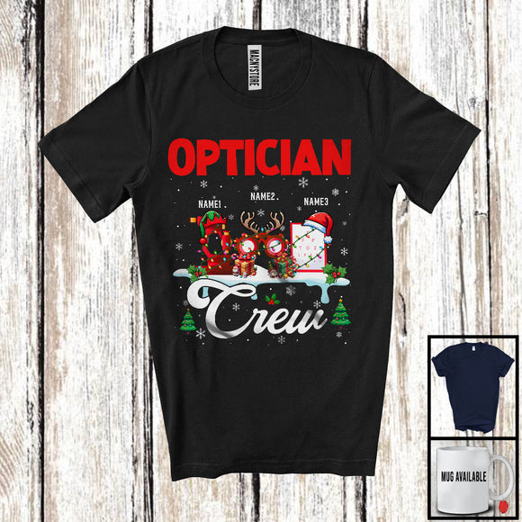 MacnyStore - Personalized Custom Name Optician Crew; Amazing Christmas Jobs Tools; Proud Careers T-Shirt