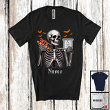 MacnyStore - Personalized Custom Name Optician Skeleton, Horror Halloween Costume Proud Careers Group T-Shirt