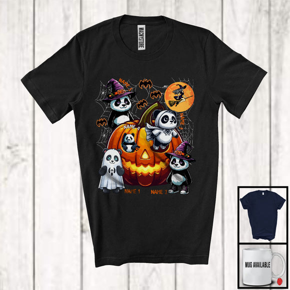 MacnyStore - Personalized Custom Name Panda Boo Inside Pumpkin, Humorous Panda Ghost, Pumpkins Lover T-Shirt